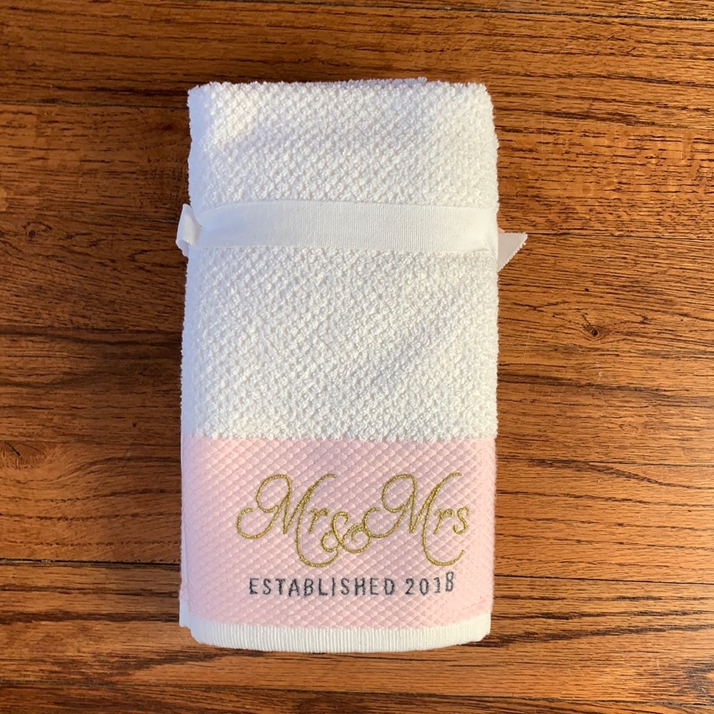 Turkish Mr & Mrs Est 2018 two bathroom hand towels
